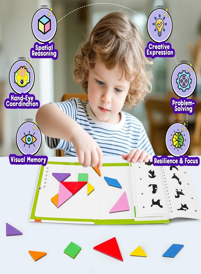 CZTCDP Travel Tangram Puzzle with 2 Sets Magnetic Jigsaw Boards & 368 Patterns and Solutions, Montessori STEM Airplane & Road Trip Games, Educational Brain Teaser Toy Gift for Kids & Adults - Image 5